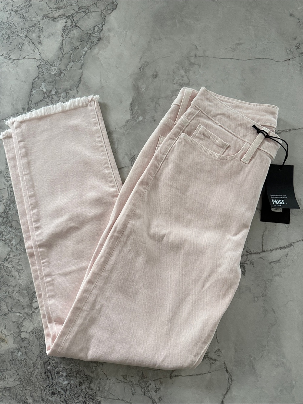 PAIGE Light Blush Pink Ankle Crop Jeans